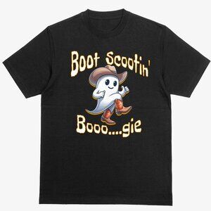 Boot Scootin' Booo...gie Halloween Funny Humorous T-shirt Black Unisex